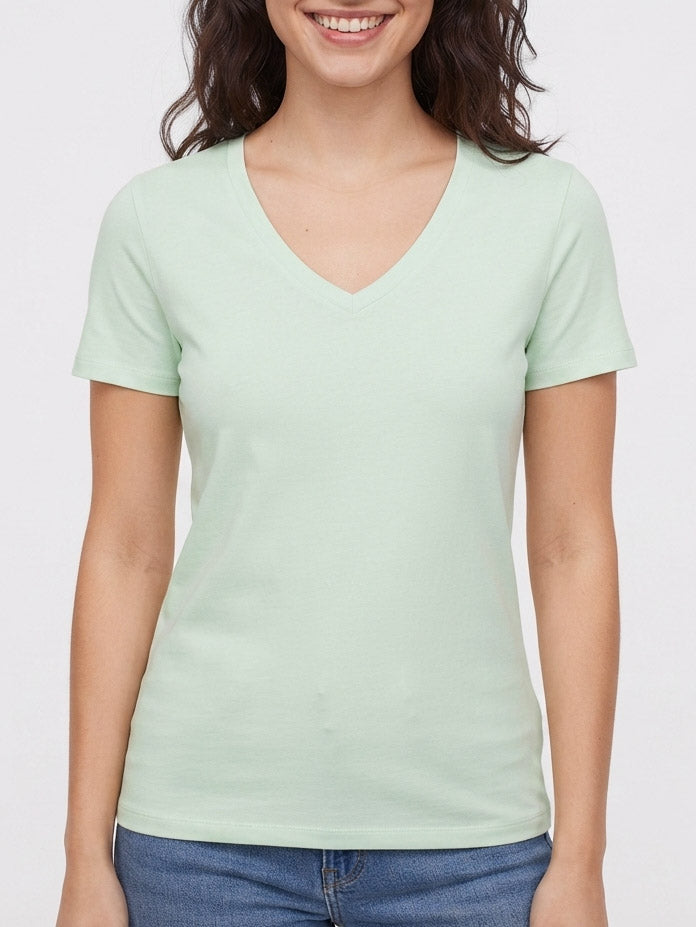 Ladies V Neck Mixed T Shirts