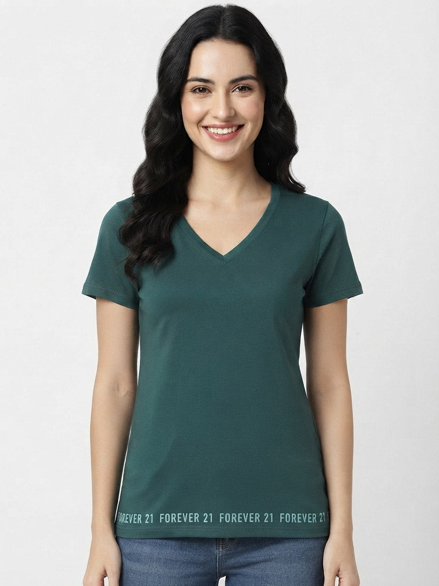 Ladies V Neck Mixed T Shirts