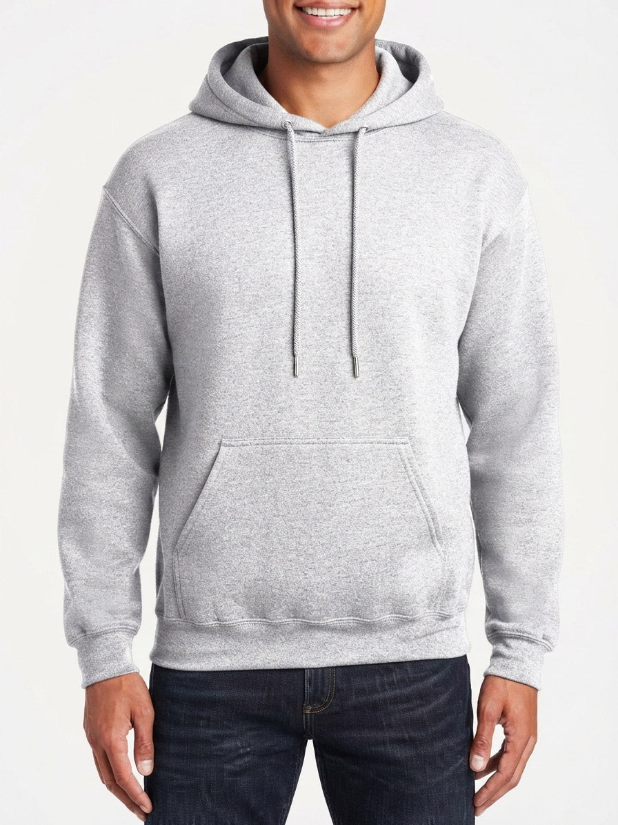 Mens Hooded Pullover Sweatshirt Grey