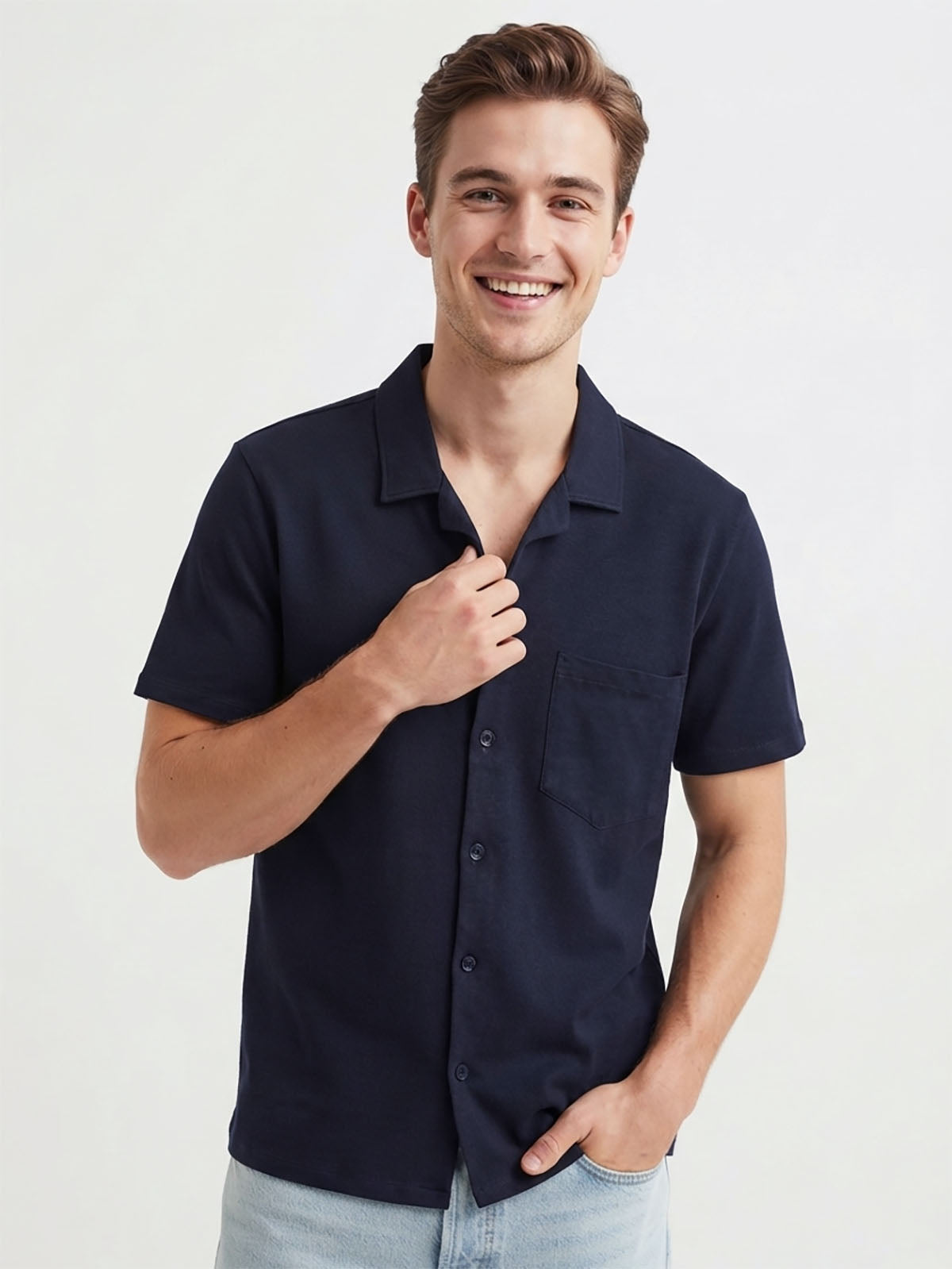 Mens Knit Black Shirt