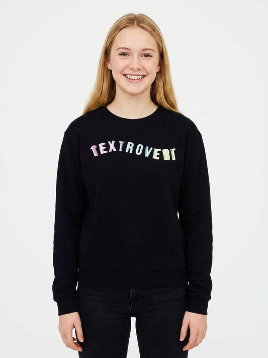 Girls Black Fleece Pullover Sweatshirt