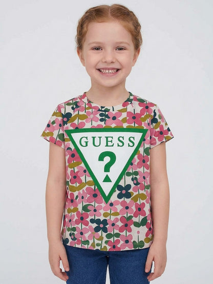 Girls Flower Printed T-Shirt