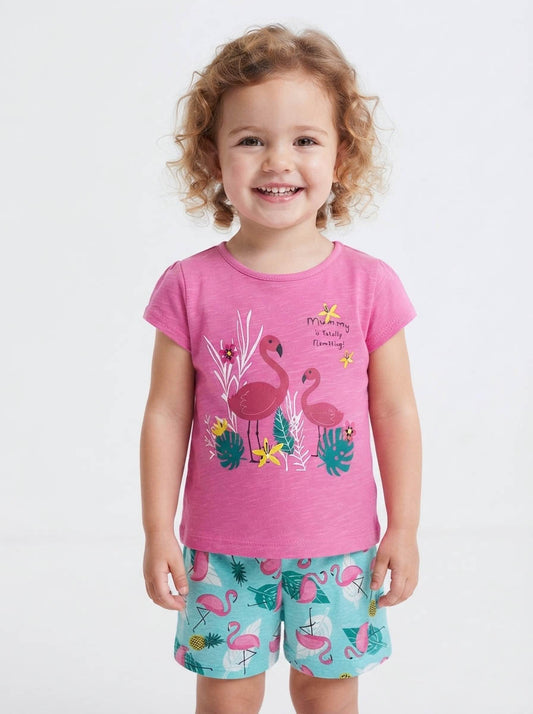 Baby Girls Printed Shorty Sets Hanger Pack