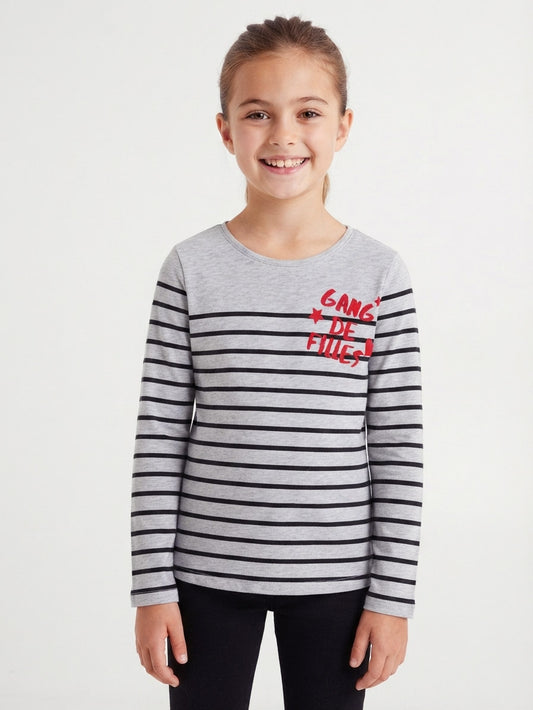 Girls Glitter Printed T Shirt