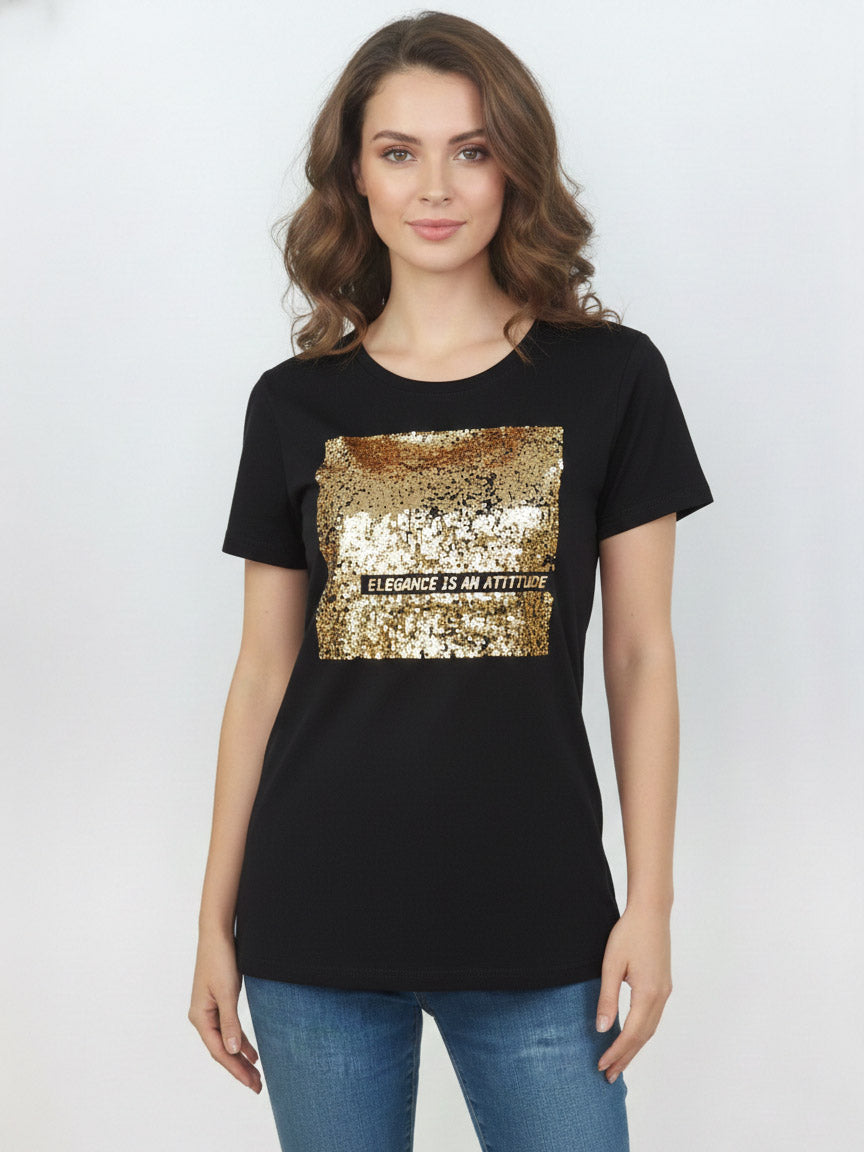 Ladies Foil Printed Top