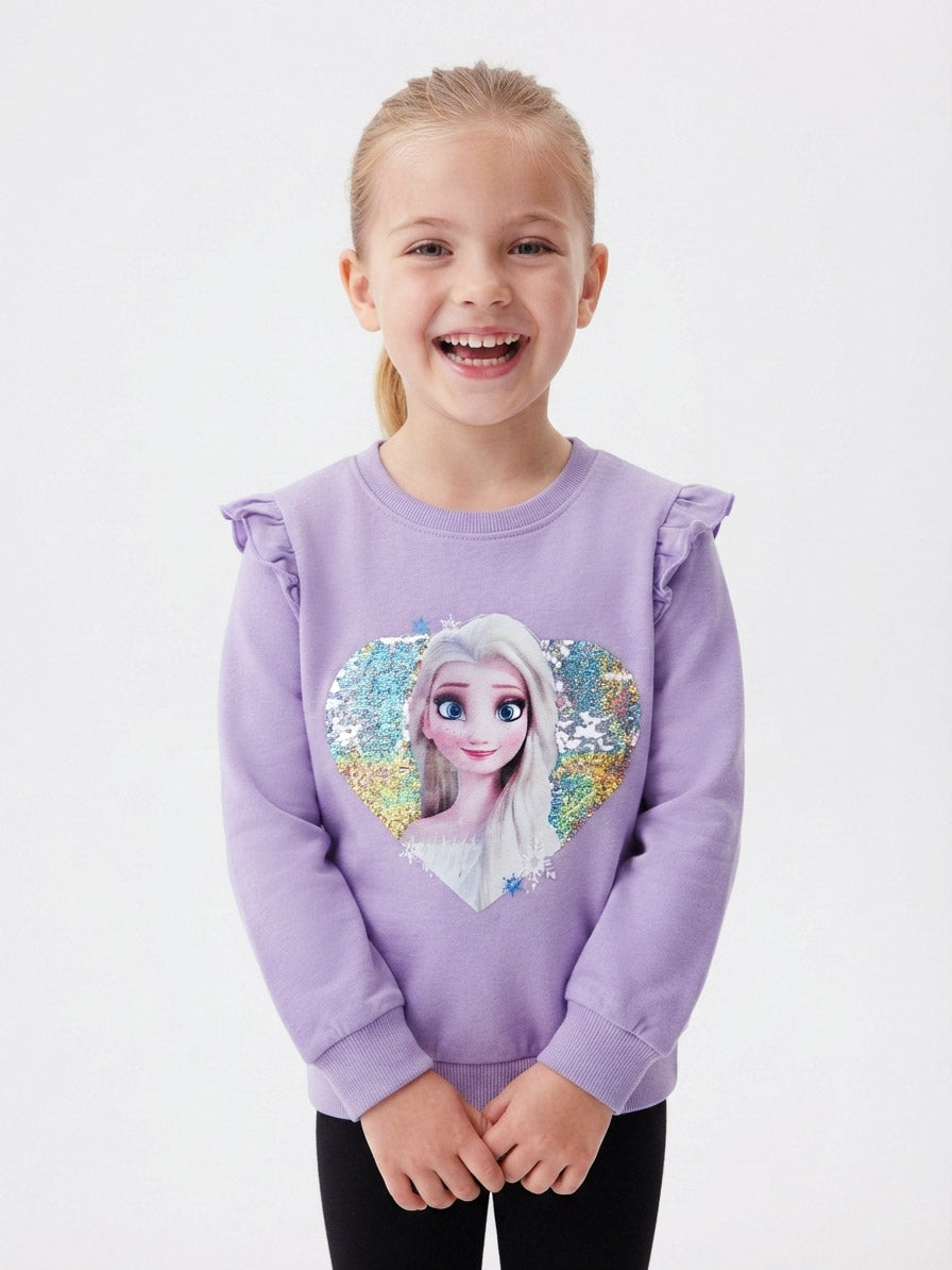 Girls Brushed Pullover Sweatshirt  Lilac