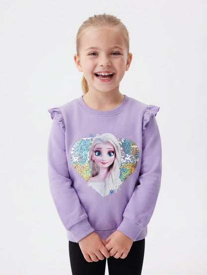 Girls Brushed Pullover Sweatshirt  Lilac