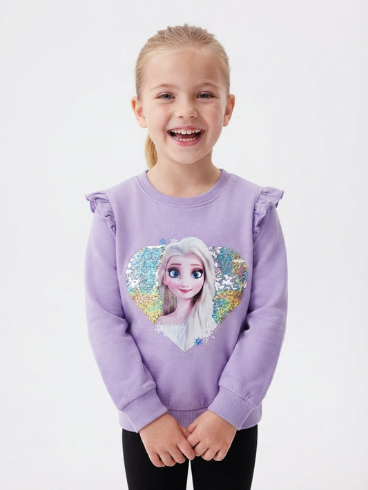 Girls Brushed Pullover Sweatshirt  Lilac
