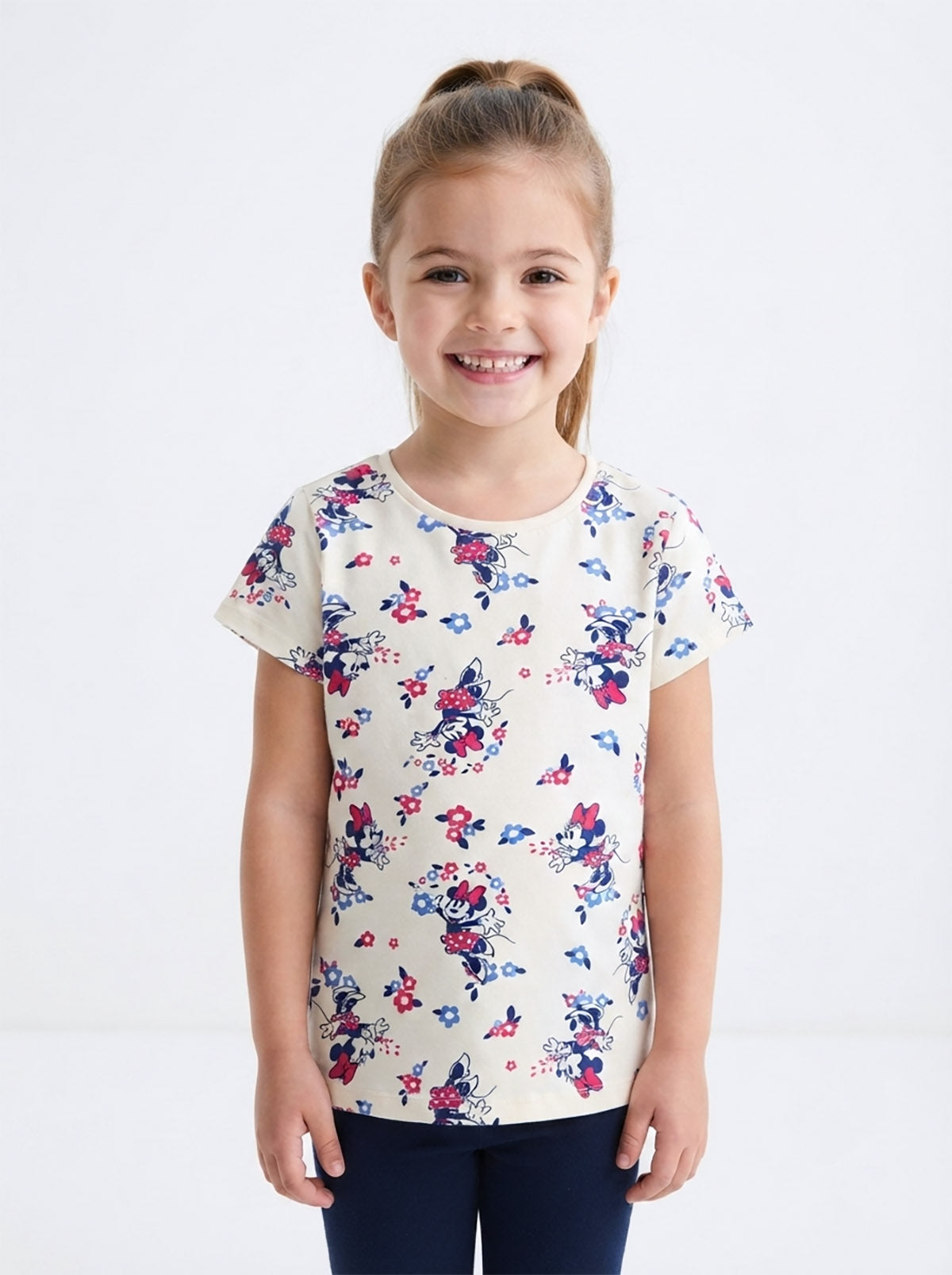 Girls Printed Beige Top