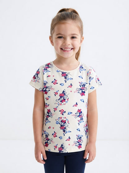 Girls Printed Beige Top