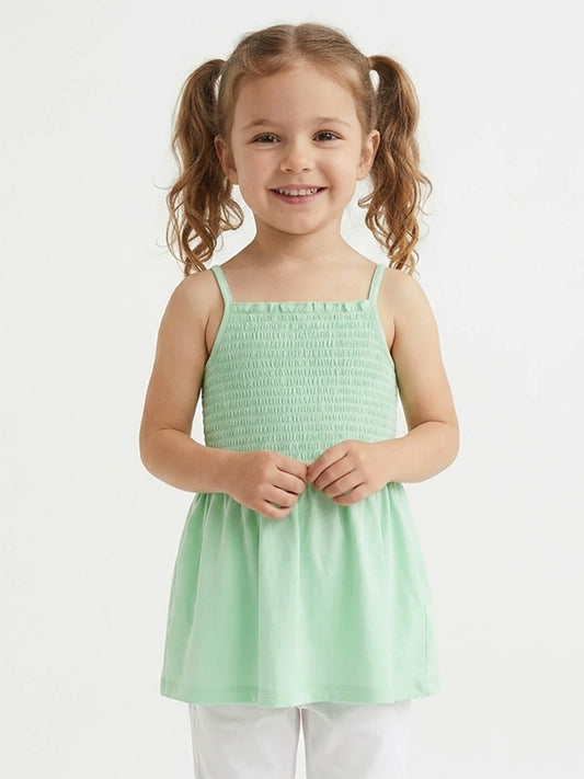 Girls Spaghetti Strap Smocked Tops