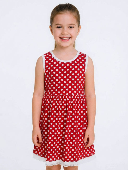 Girls Red Dot Dress
