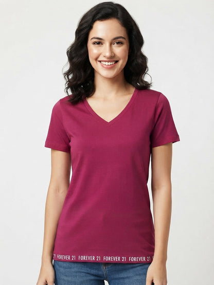 Ladies V Neck Mixed T Shirts
