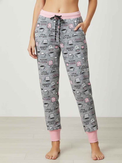 Ladies Grey AOP Lounge Pant
