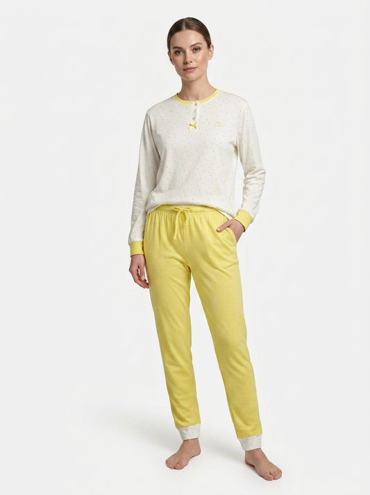 Ladies Printed Interlock Winter Pyjama Set Box Pack