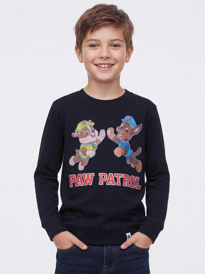 Boys Pullover Printed Black Sweatshirt