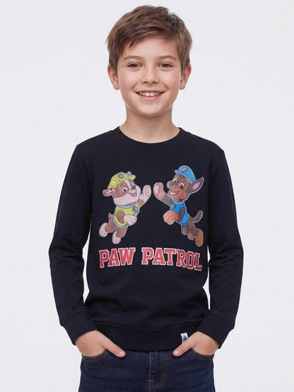 Boys Pullover Printed Black Sweatshirt