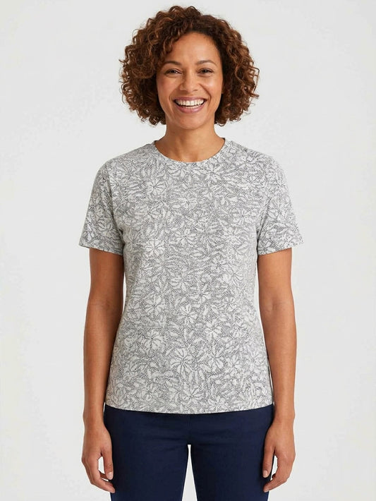 Ladies White AOP Top