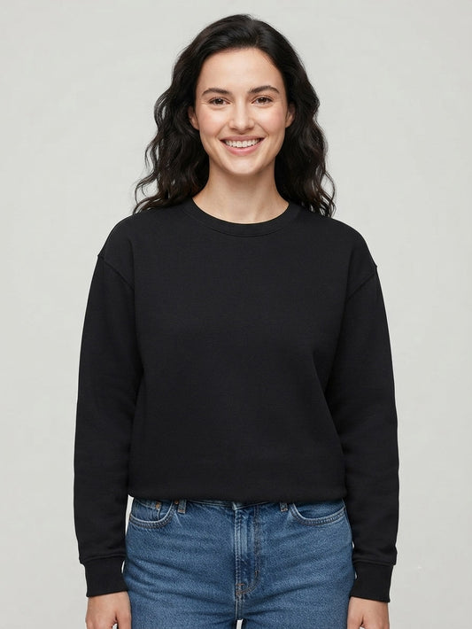 Ladies Black Pullover Sweatshirt