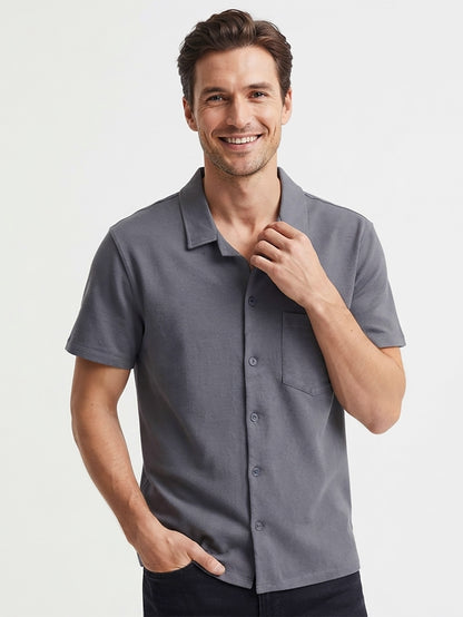 Mens Knit Grey Shirt