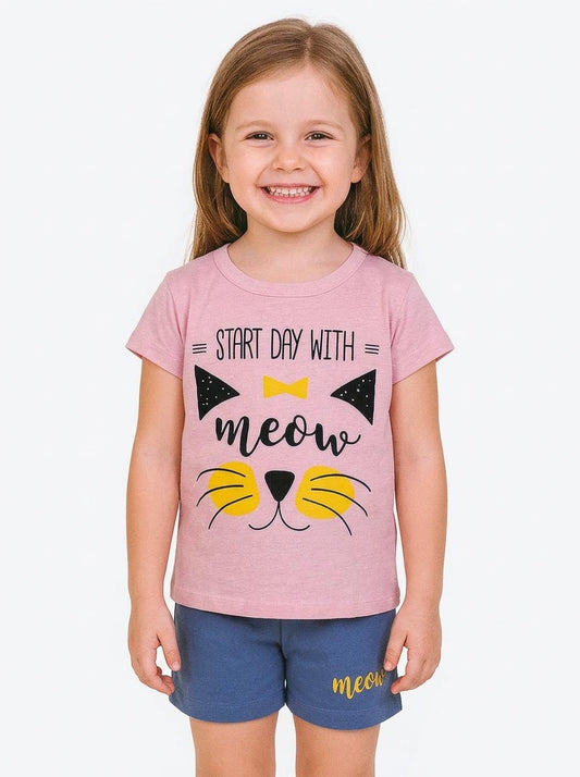 Girls Printed Shorty Set