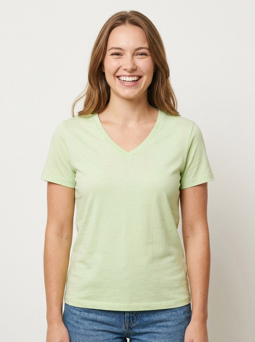 Ladies V Neck Mixed T Shirts