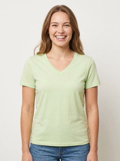 Ladies V Neck Mixed T Shirts