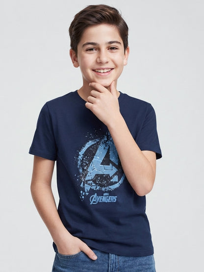 Boys Printed T Shirt Navy