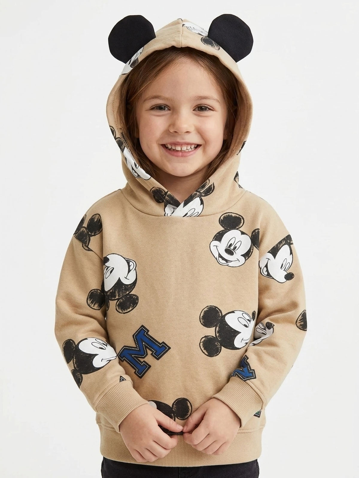Baby Girls Hooded Pullover Sweatshirt Brown