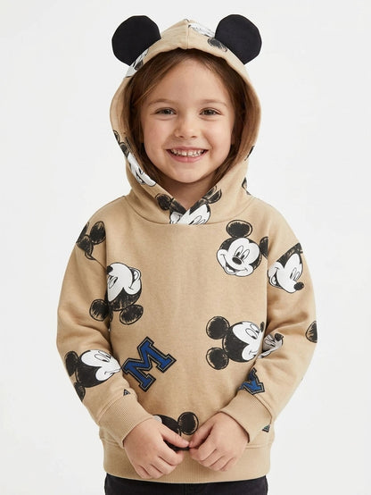 Baby Girls Hooded Pullover Sweatshirt Brown