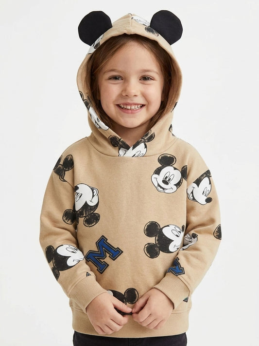 Baby Girls Hooded Pullover Sweatshirt Brown