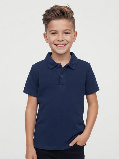Boys Navy Collar T-Shirt | Wholesale | SKU B16399A