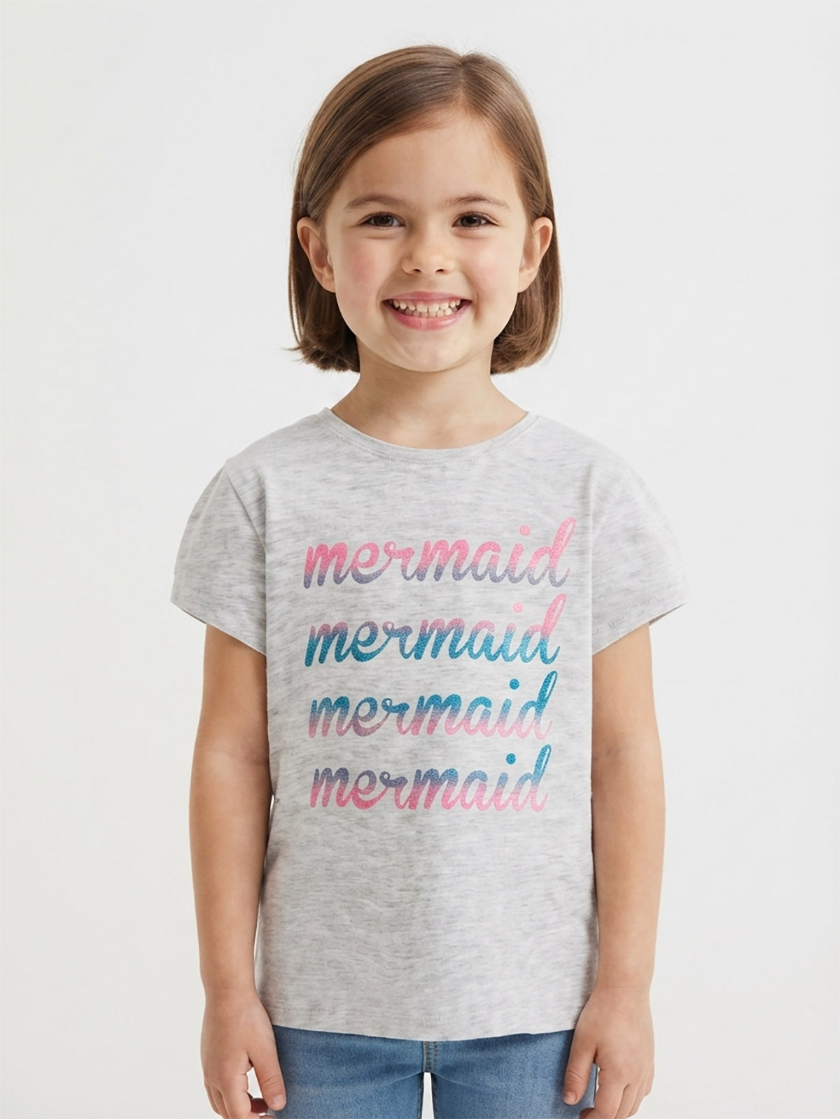 Girls Glitter Printed T Shirt