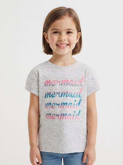 Girls Glitter Printed T Shirt