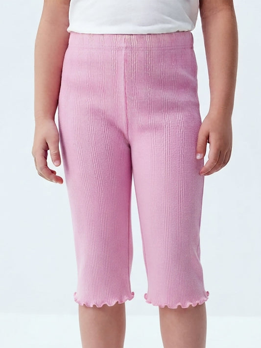 Girls Knit Pink Capri