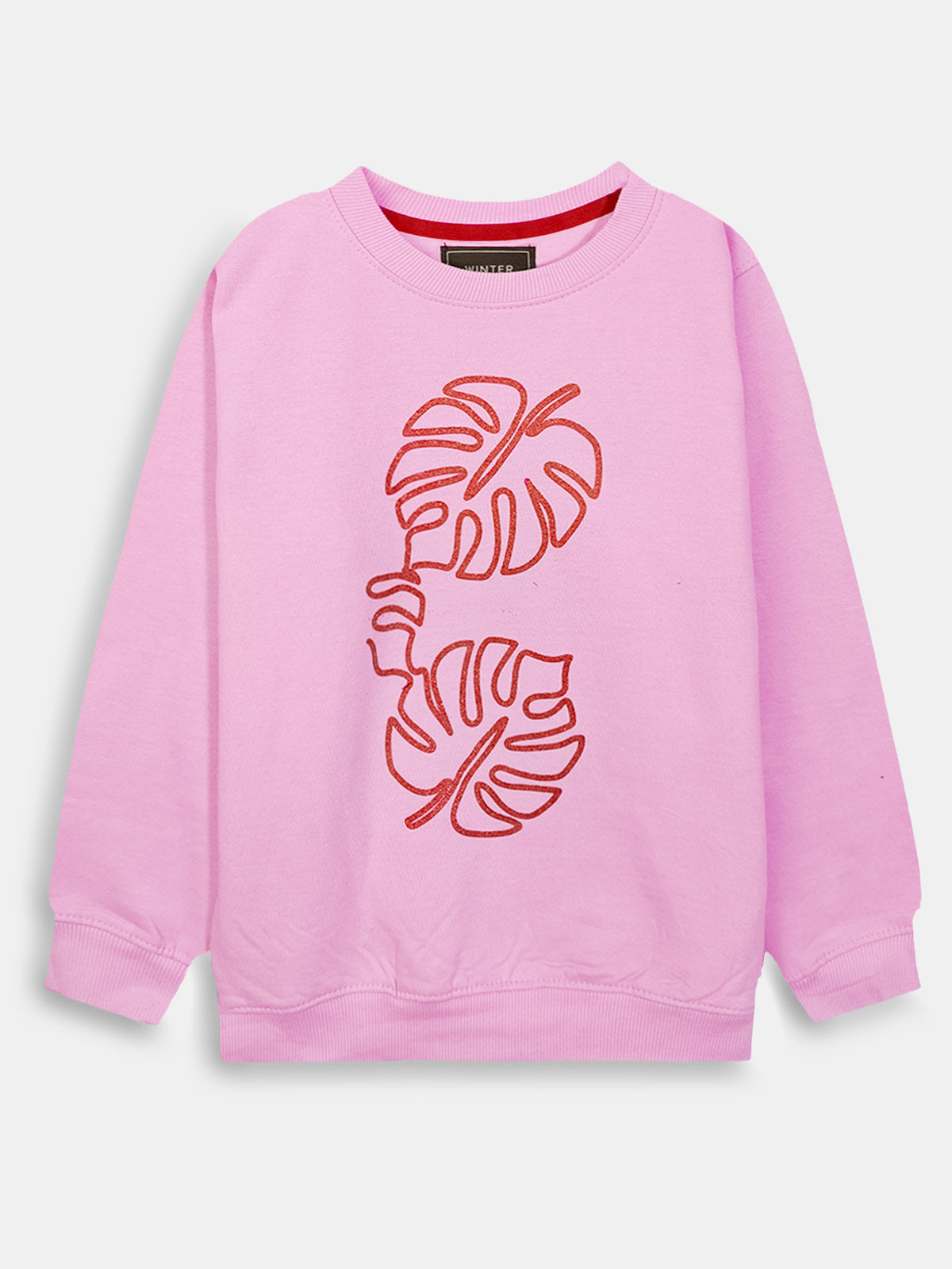 Girls Pink Fleece Pullover Sweatshirt