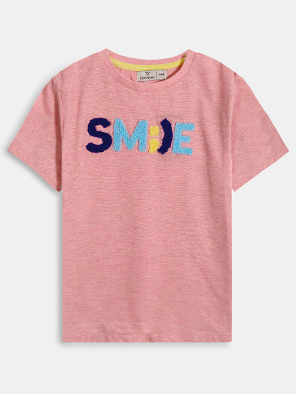 Girls Pink Applique T Shirt
