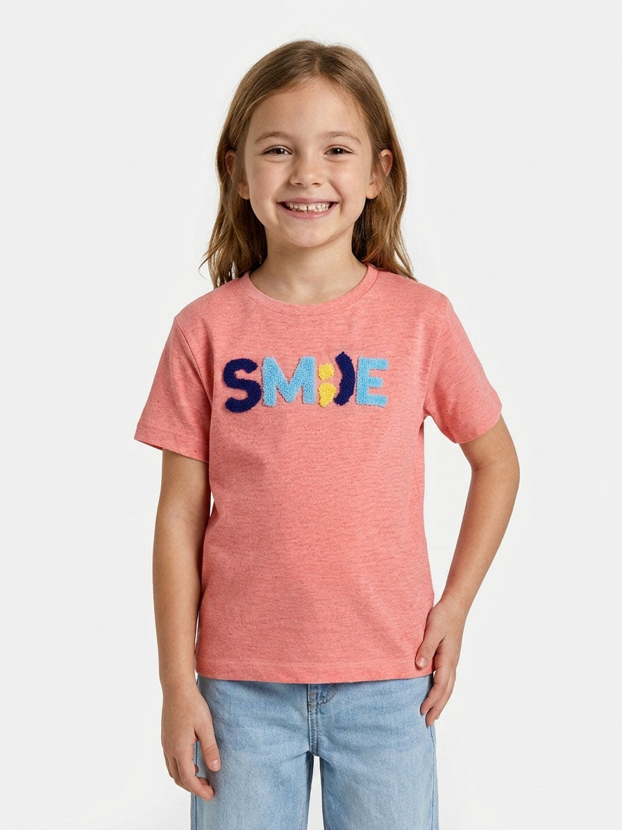 Girls Pink Applique T Shirt