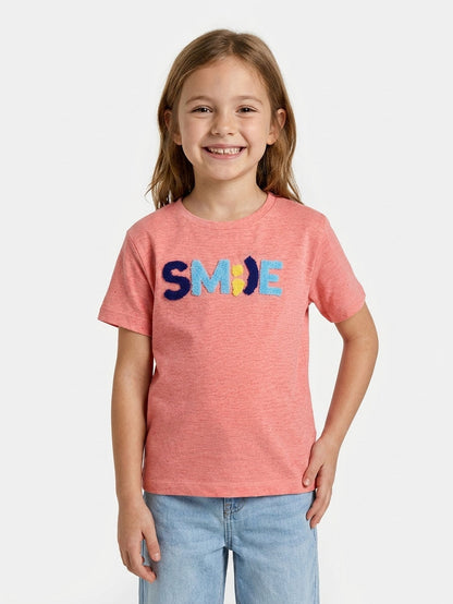 Girls Pink Applique T Shirt