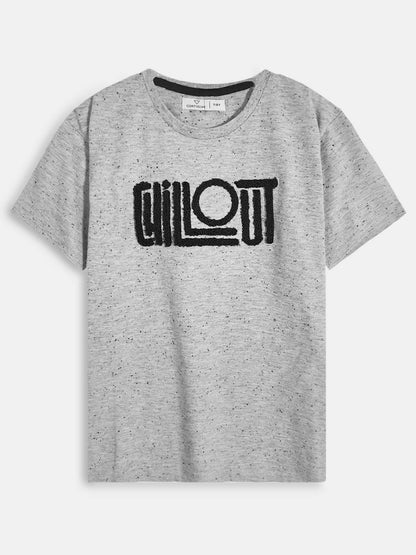 Girls Grey Chillout Applique T Shirt