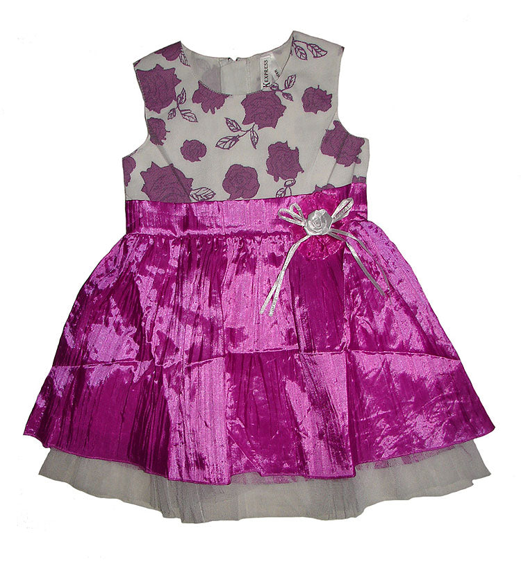 Girls Sleeveless Printed Woven Dress