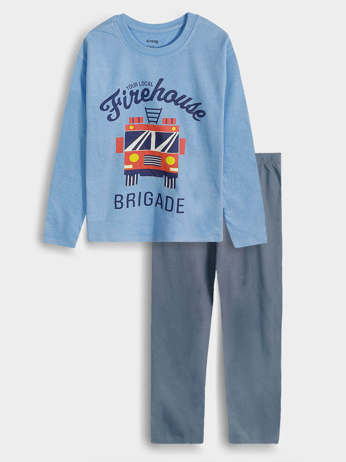 Boys Printed Blue Pyjama Set