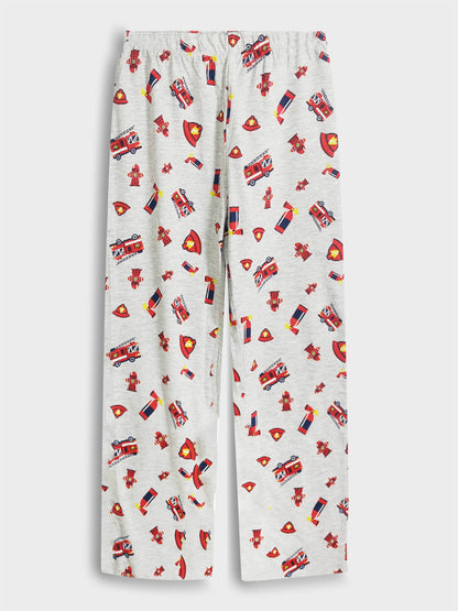 Boys Printed Grey Pyjama Set