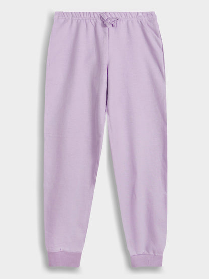 Girls Brushed Fleece Lilac Jogging Set