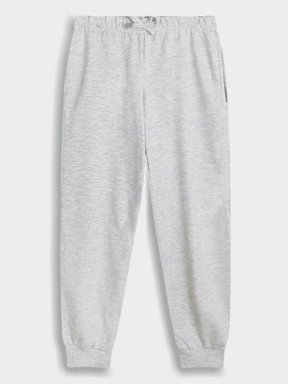 Girls Brushed Fleece Grey Jogging Set