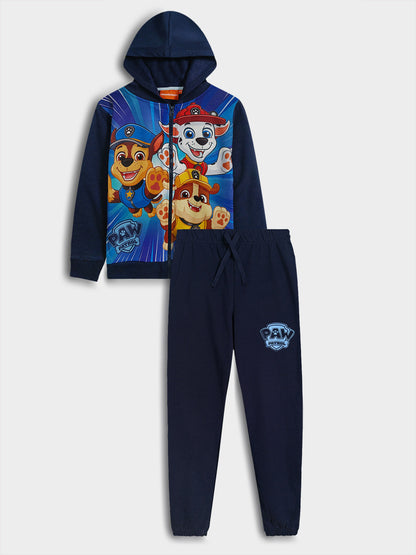 Boys Brushed Fleece Navy Jogging Set