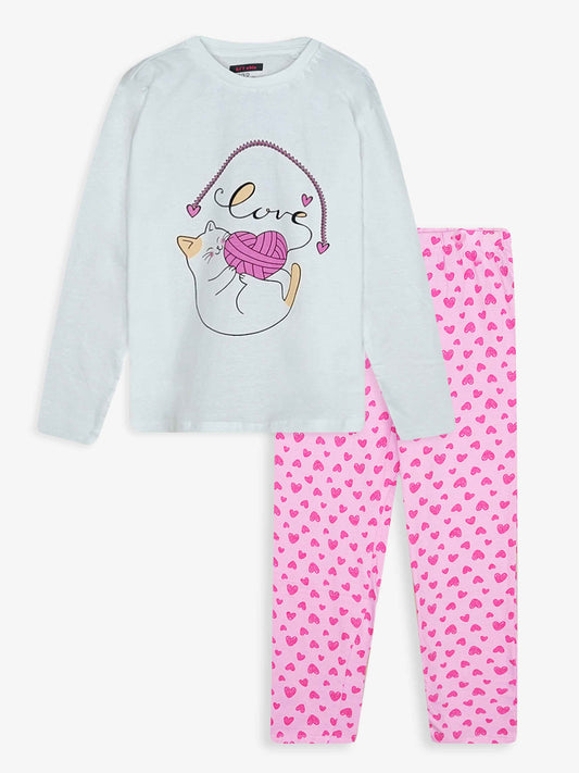 Girls Printed Pyjama Set