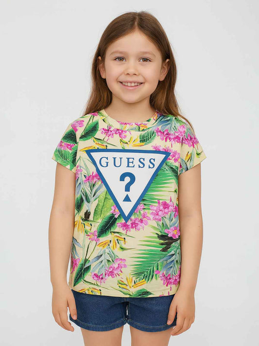 Girls Flower Printed T-Shirt
