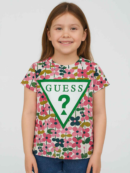 Girls Flower Printed T-Shirt