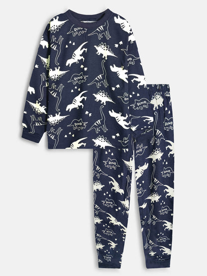 Boys Navy AOP Pyjama Set